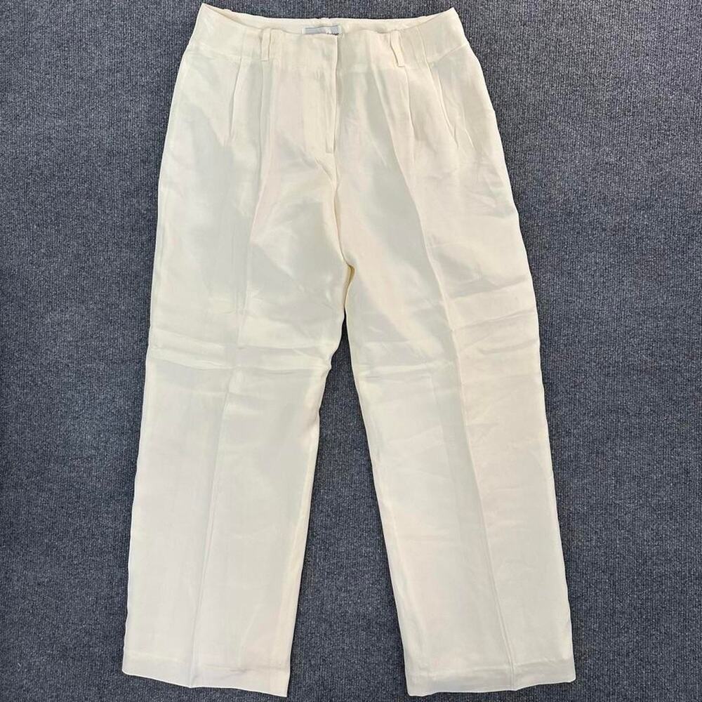 NEW Vtg Bloomingdale’s Women’s 100% Silk Trousers Loose Fit Pleated Pants 10p